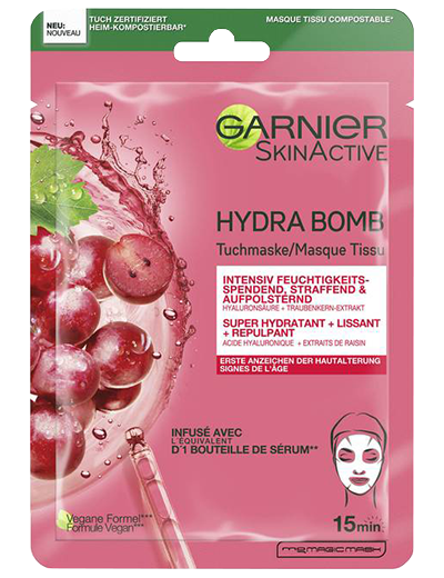 Garnier Hydra Bomb Tuchmaske AntiAge Traube Produktabbildung